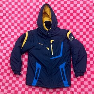 Vintage Weatherproof Expedition Kids Jacket in Navy, Yellow, and Blue